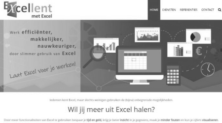 Website screenshot excellent met excel