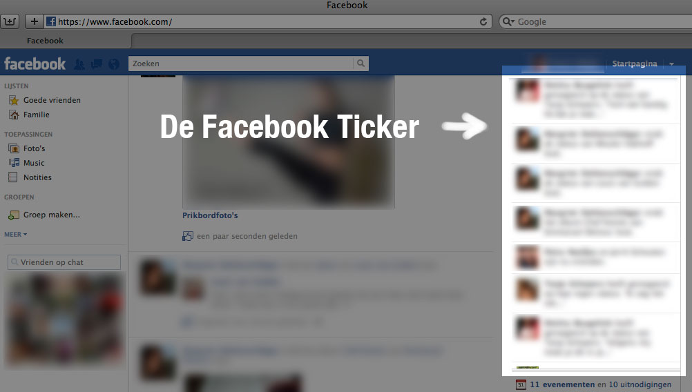 Facebook ticker