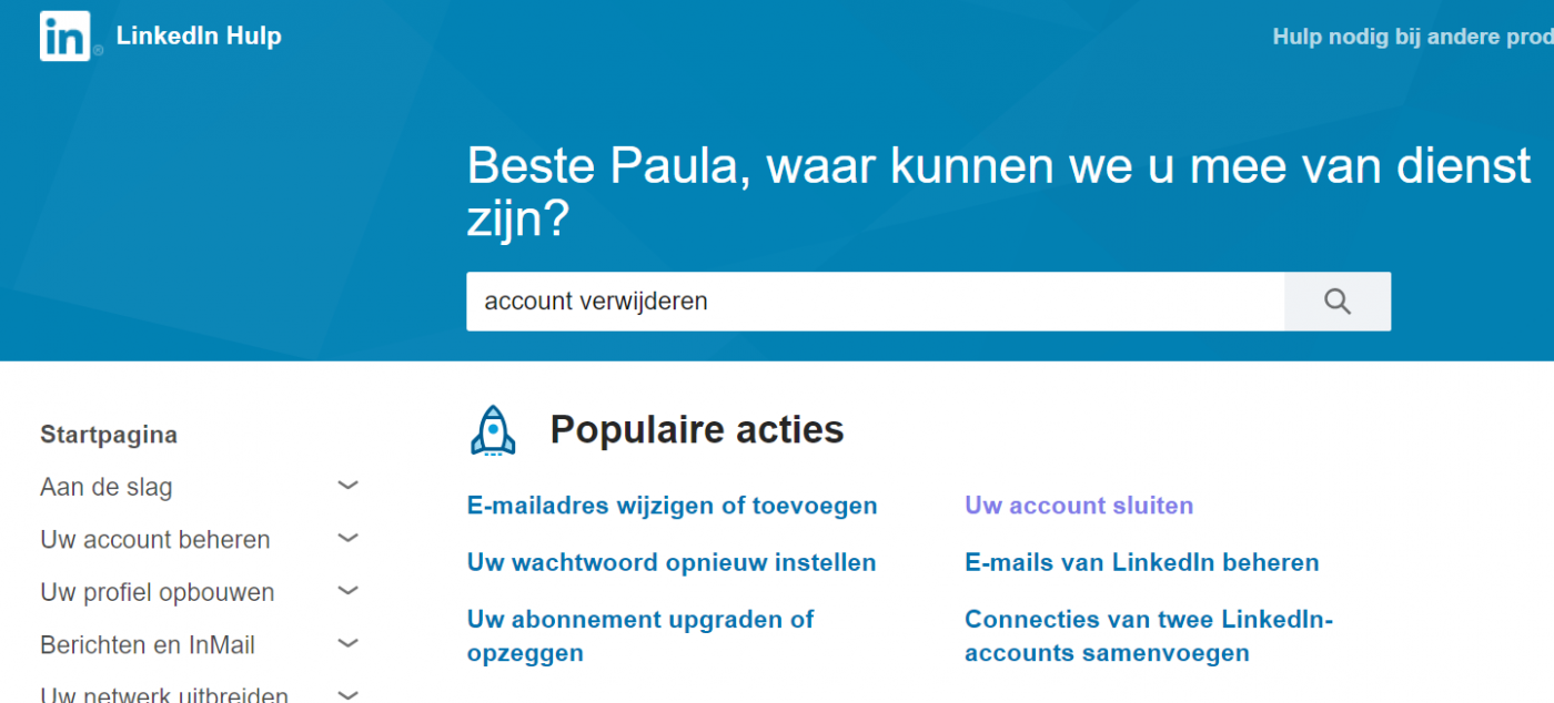 LinkedIn Account verwijderen